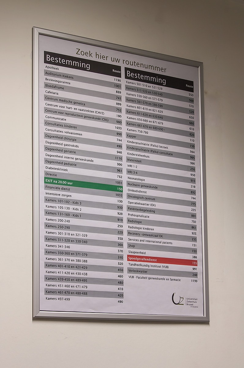 Signalisatie - Universitair Ziekenhuis (UZ Brussel) - Sign & Display